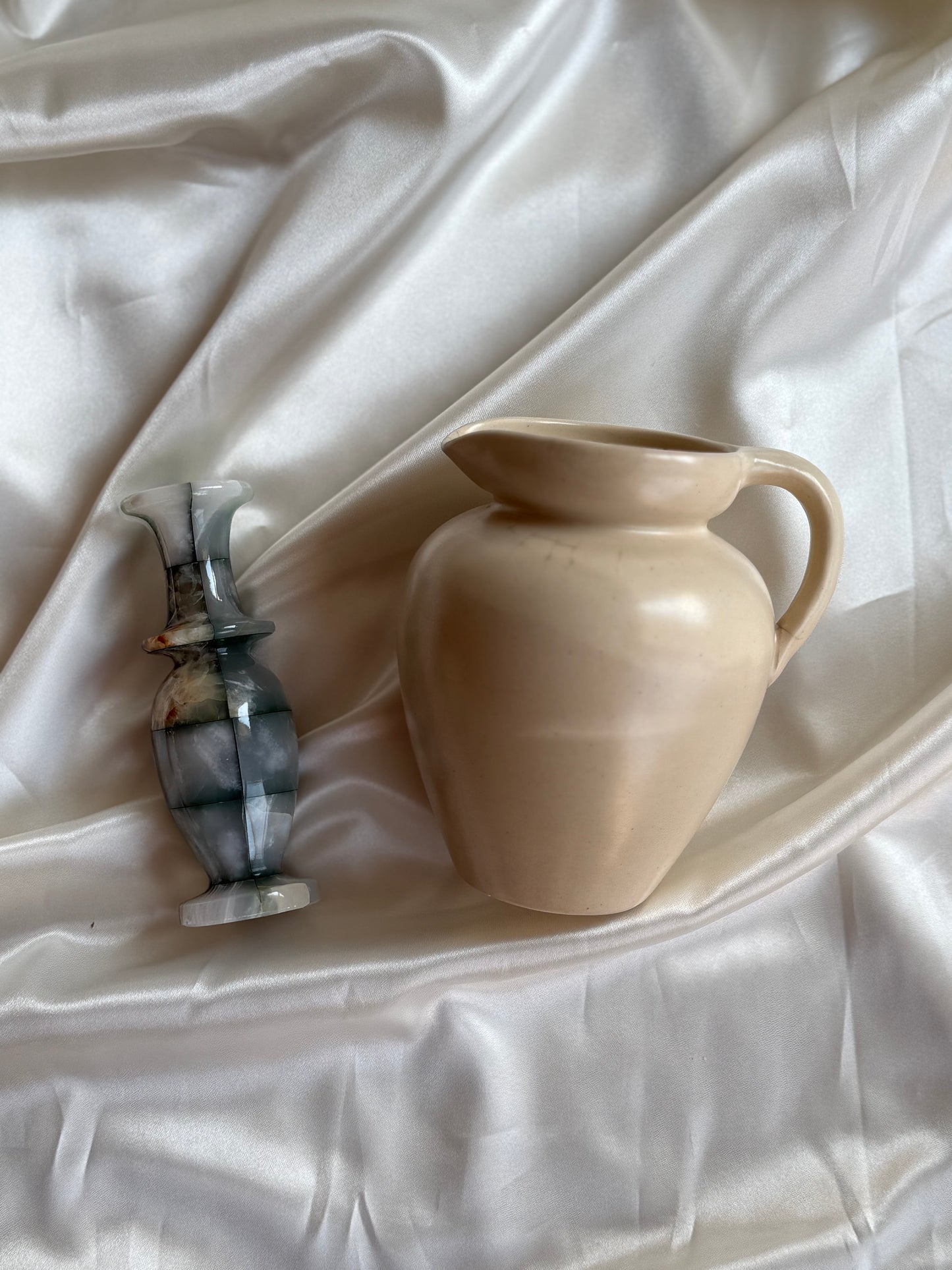 Vintage Cream Ceramic Pitcher