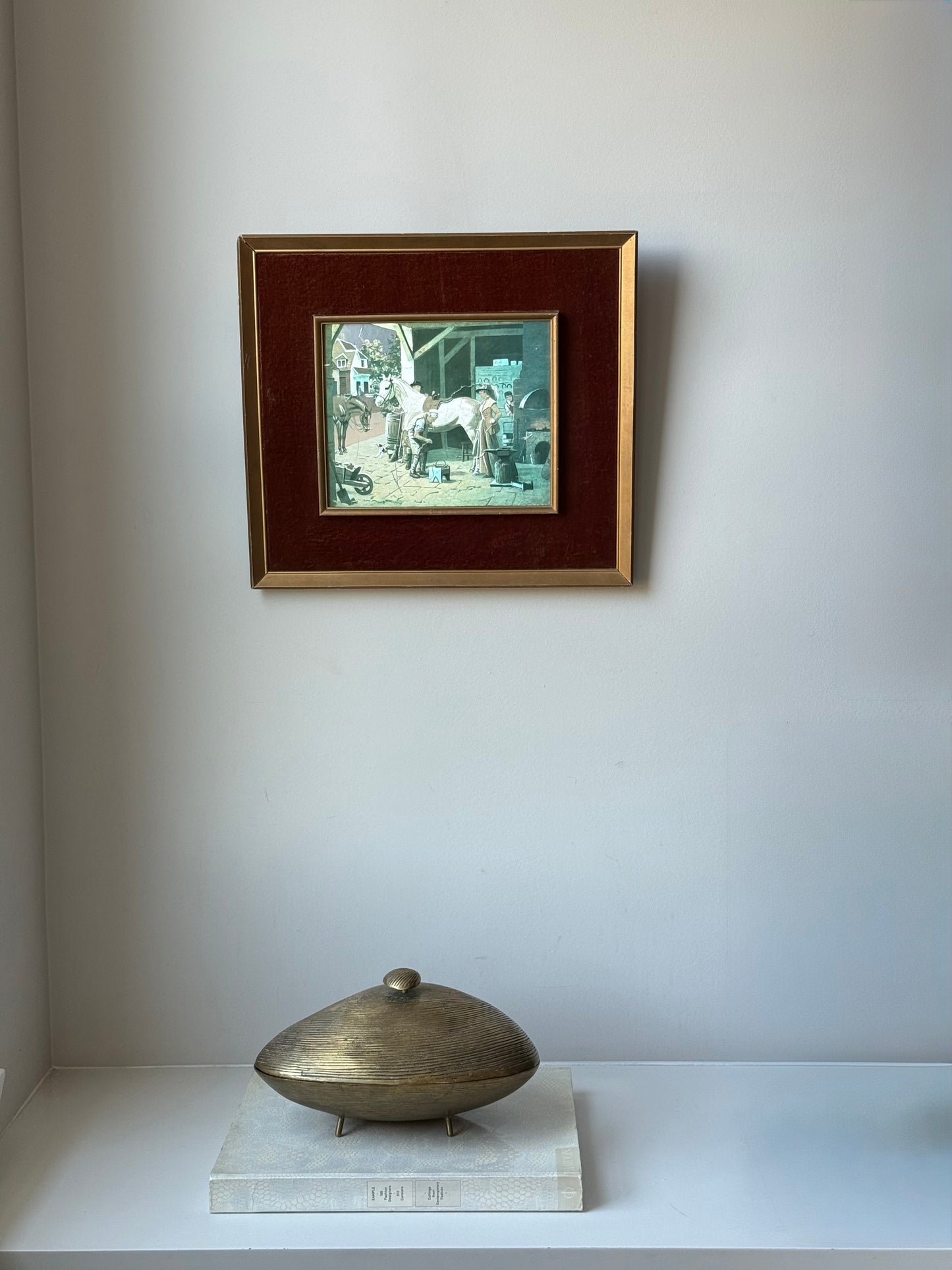 Vintage Framed Farrier & Horse Print