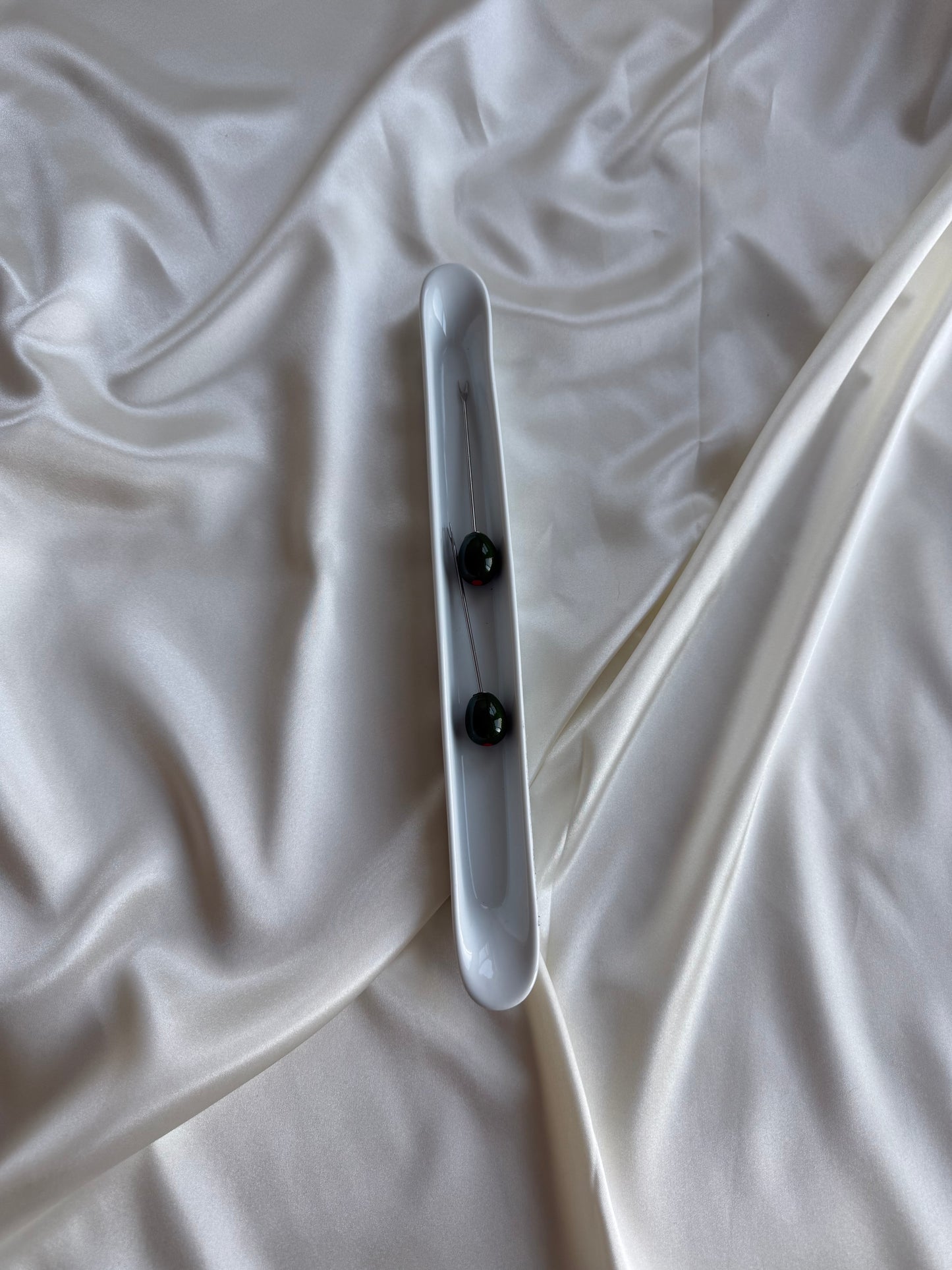 White Ceramic Olive Holder
