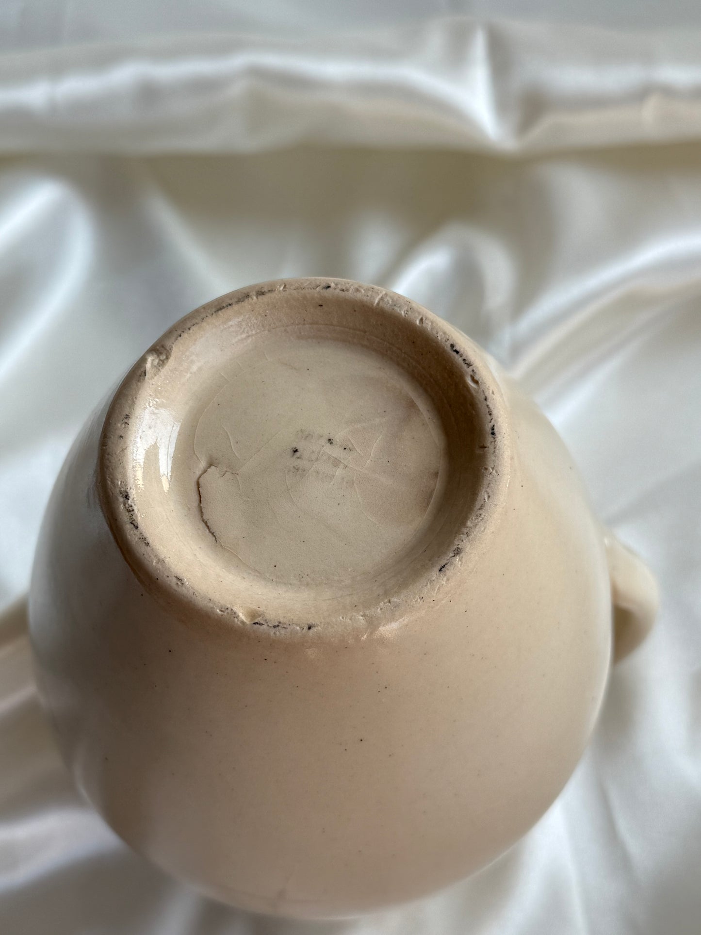 Vintage Cream Ceramic Pitcher