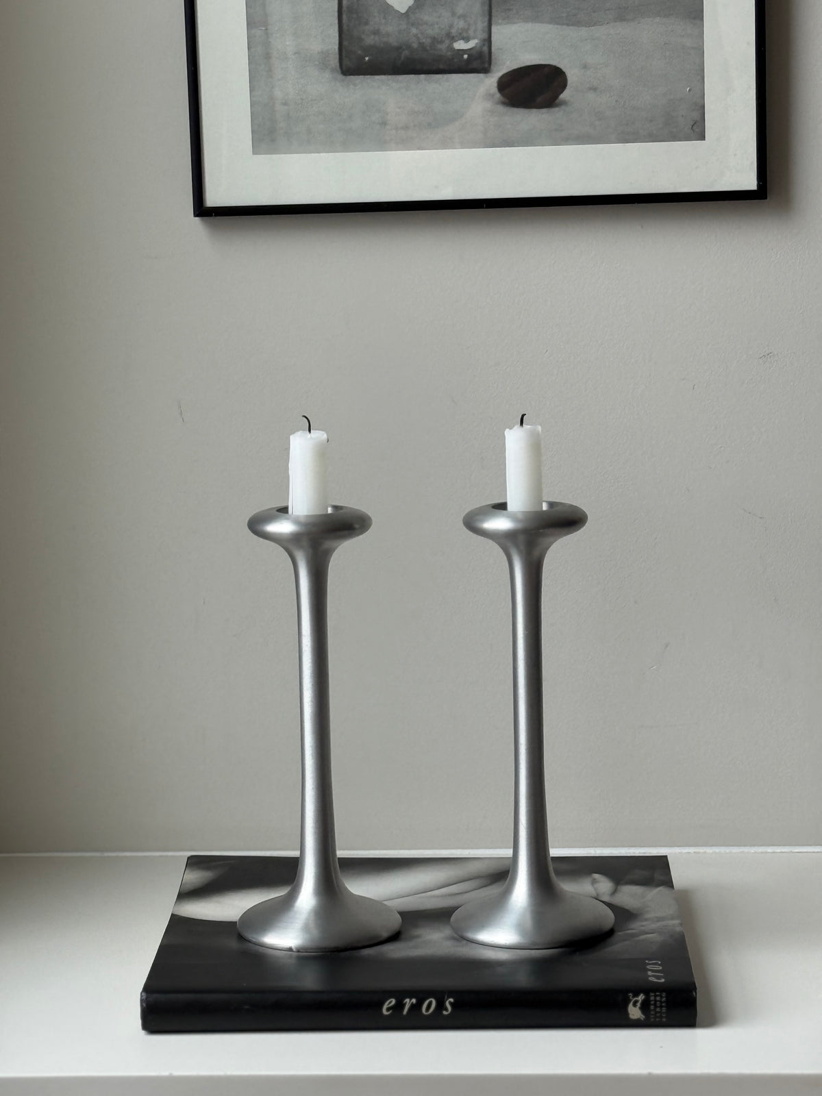 Vintage IKEA PS Swedish Pewter Candlesticks by Carl Öjerstam | Set of Two | Scandinavian Design
