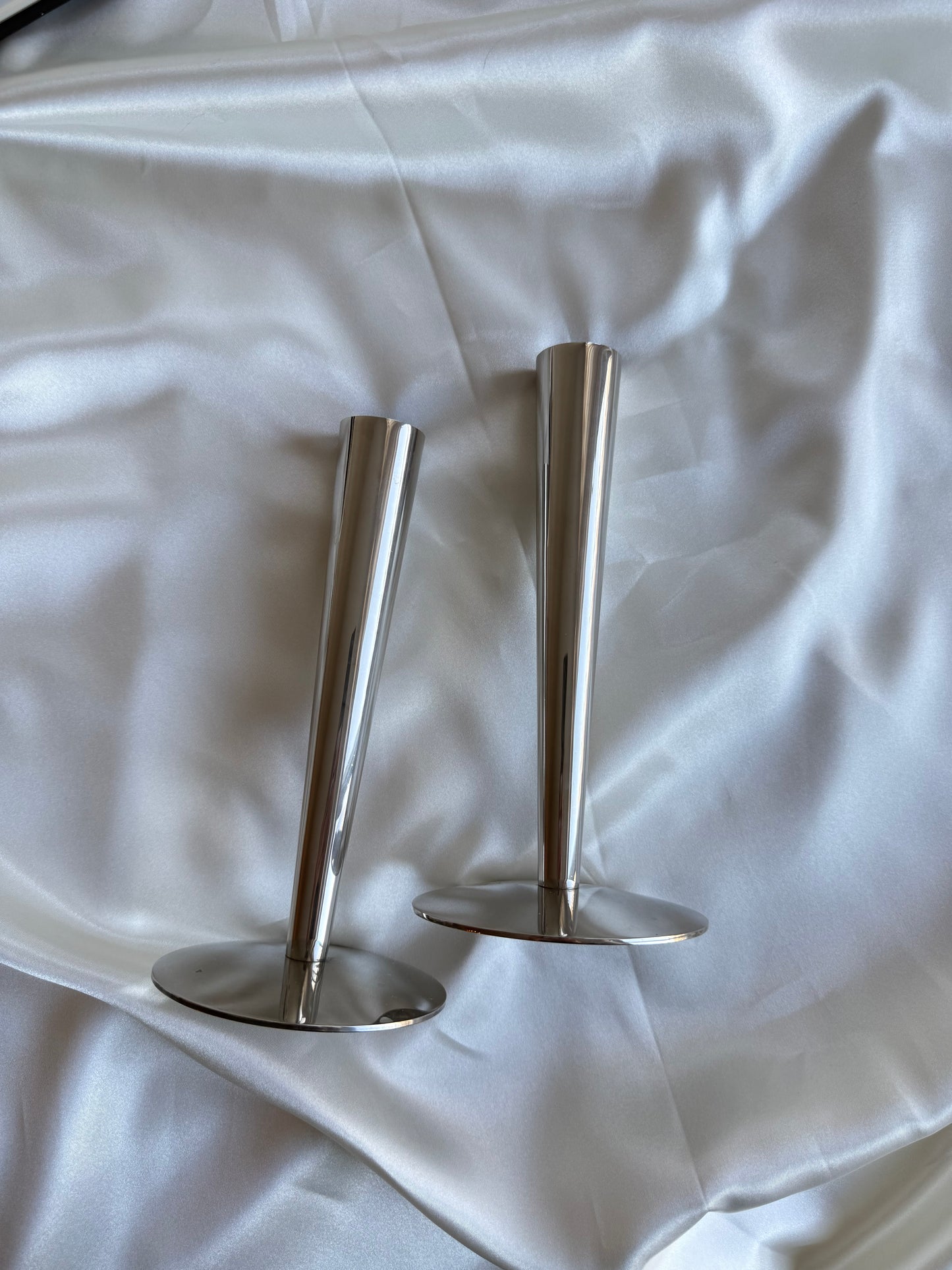Pair of Vintage Silver-Plated Candlesticks / Bud Vases