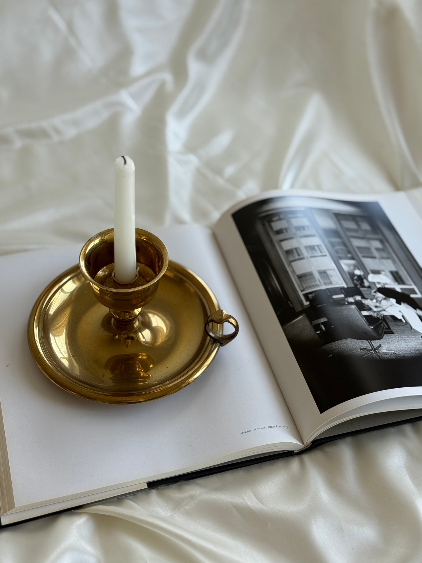 Vintage XL Solid Brass Chamberstick Candle Holder