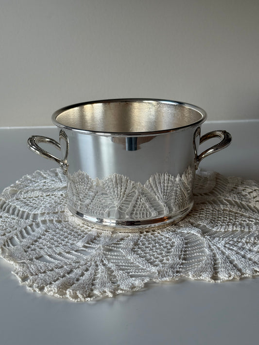 Vintage “Primrose Plate” Silver-Plated Bowl on Copper – c. 1950s