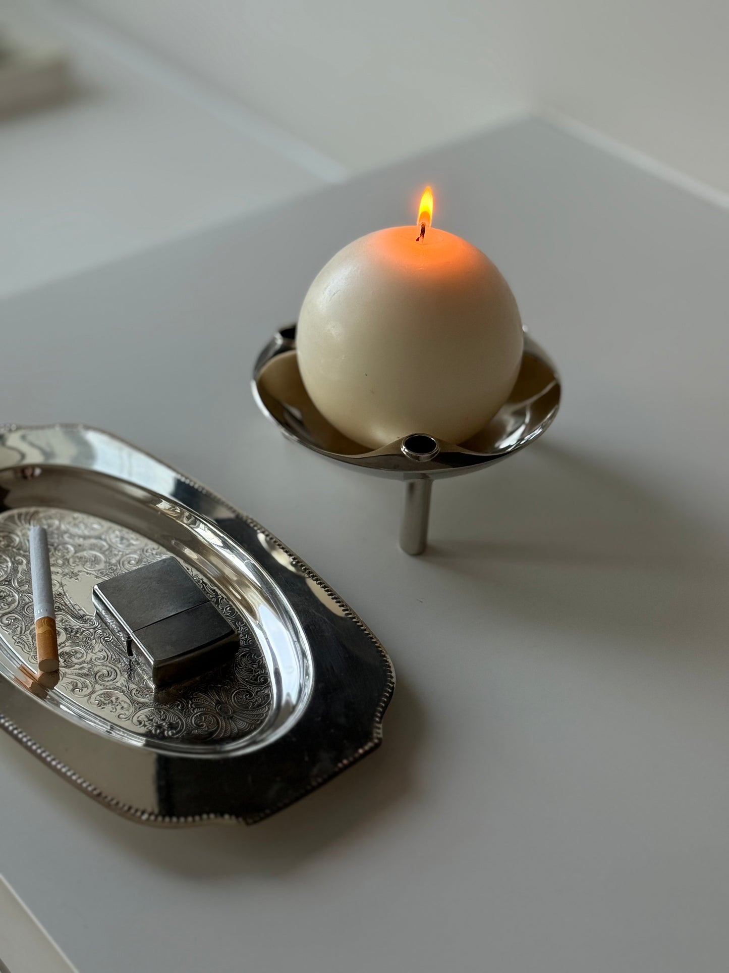 Fritz Nagel for BMF — Mid-Century Modular Chrome Bowl / Candle Holder (West Germany)