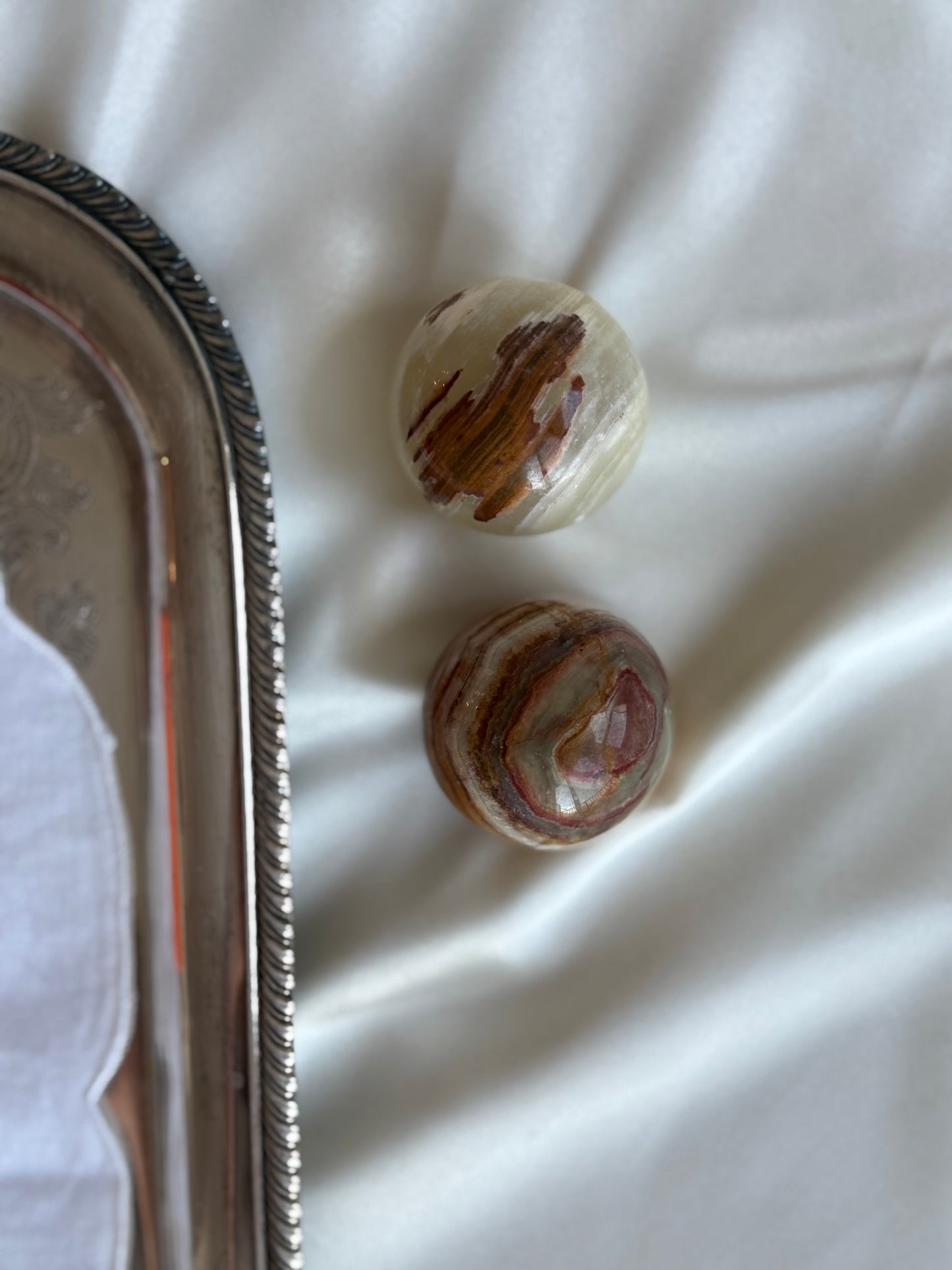 Polished Onyx Spheres — Set of 2