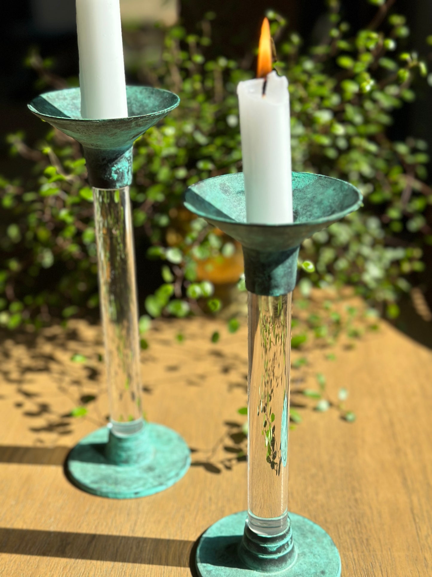 Vintage Lucite candleholders