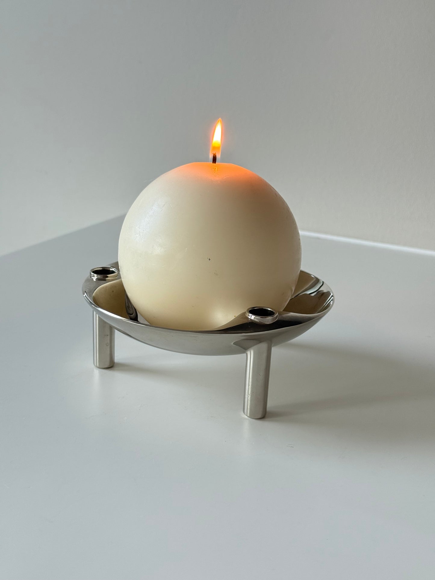 Fritz Nagel for BMF — Mid-Century Modular Chrome Bowl / Candle Holder (West Germany)