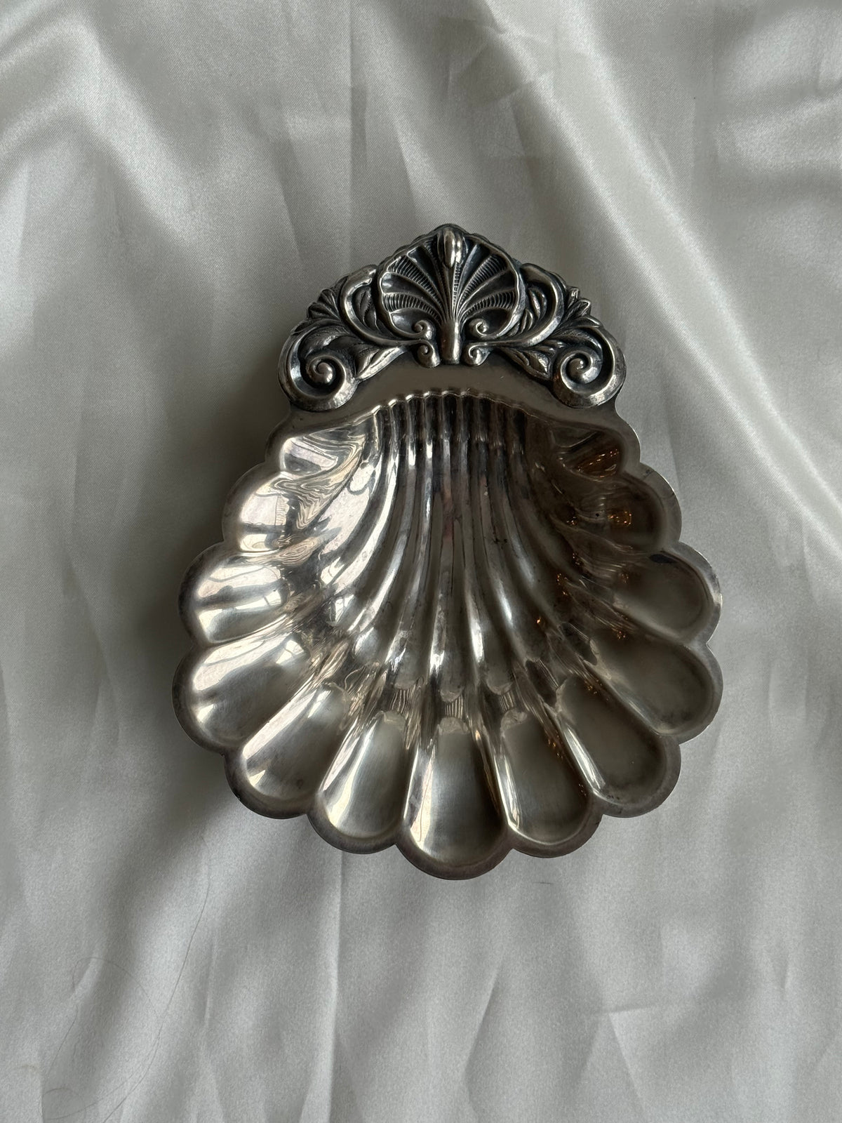 Vintage Sussex Plate Silver-Plated Scallop Shell Dish