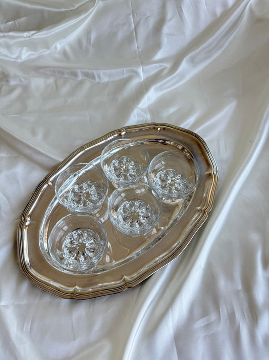 Set of 5 Vintage Italian Glass Dessert Bowls