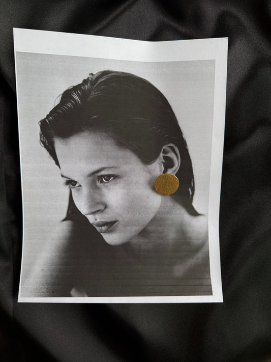 Vintage Textured Gold-Tone Clip-On Earrings