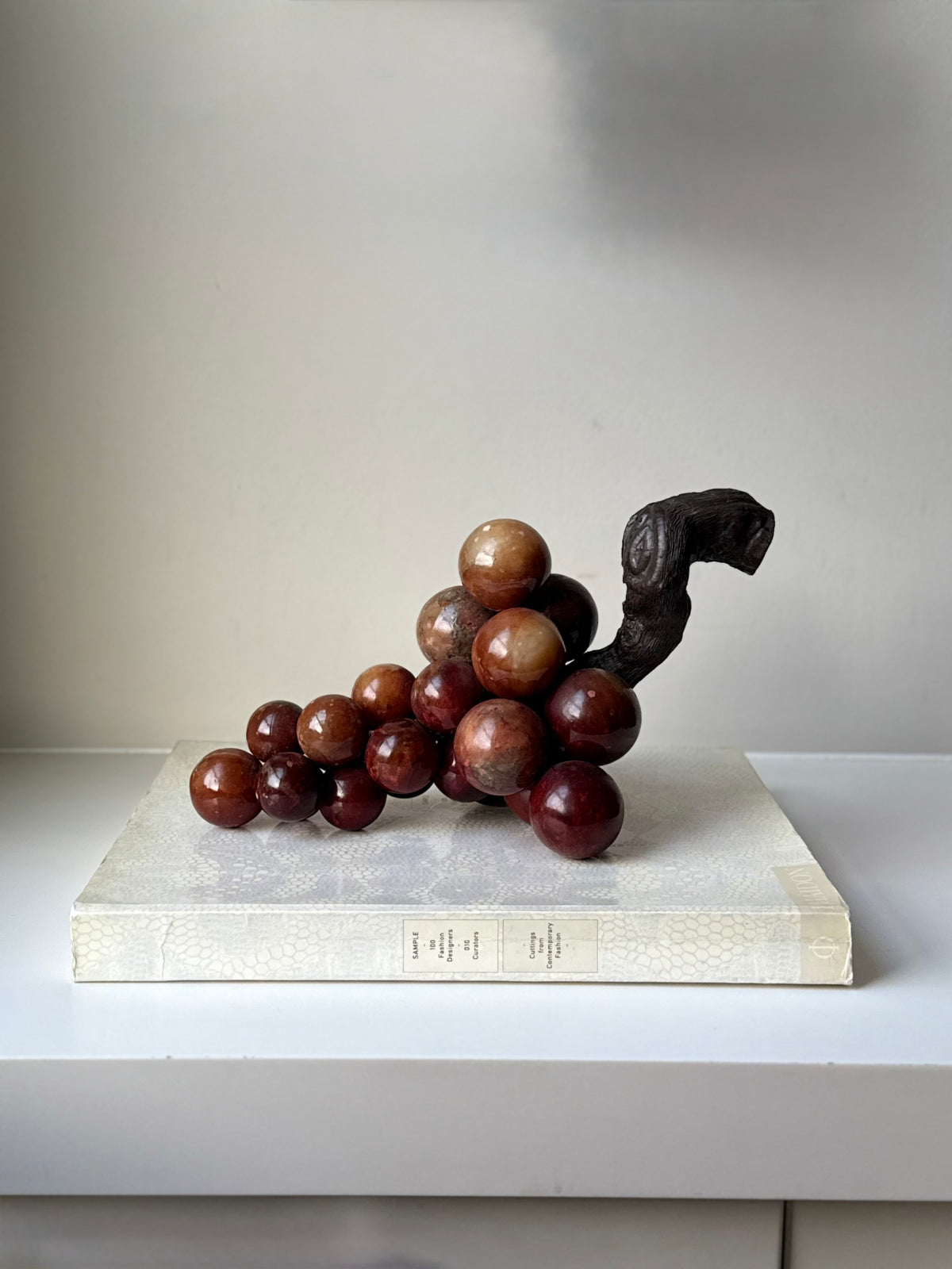 Vintage Alabaster Grape Cluster Sculpture
