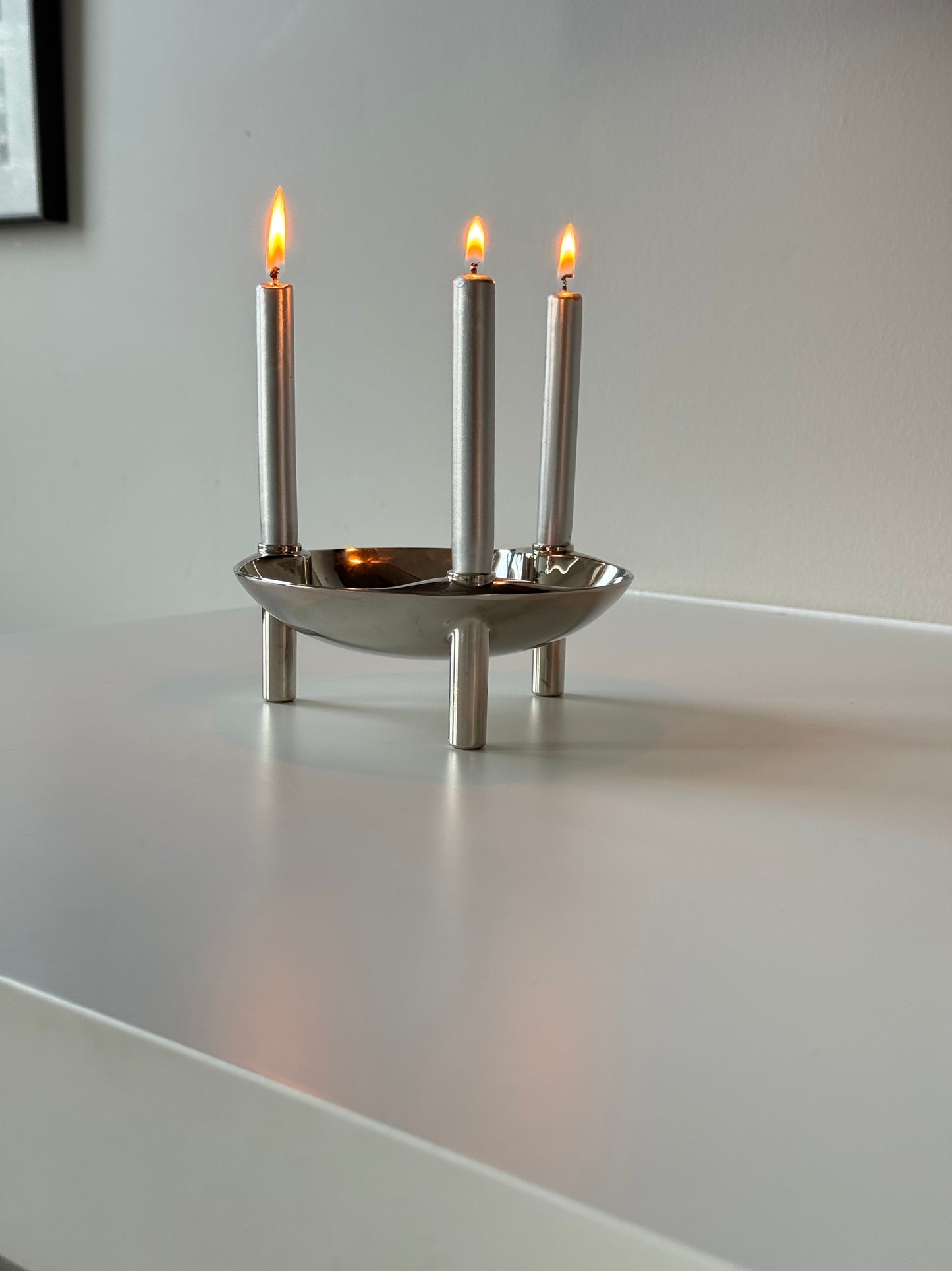 Fritz Nagel for BMF — Mid-Century Modular Chrome Bowl / Candle Holder (West Germany)