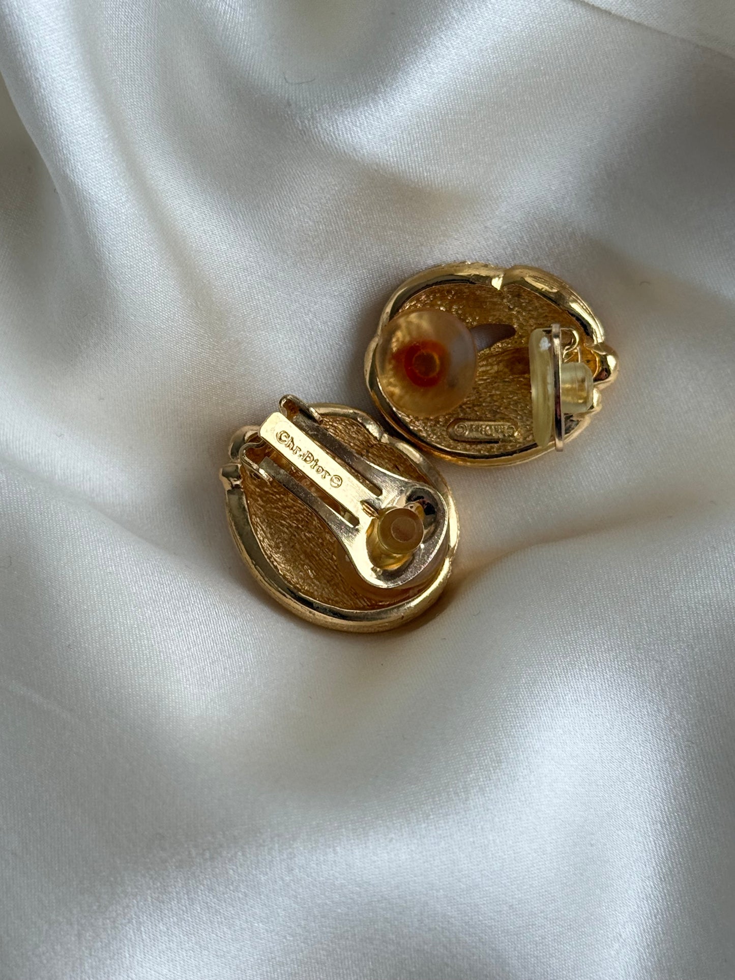 Vintage Christian Dior gold-toned clip-on earrings