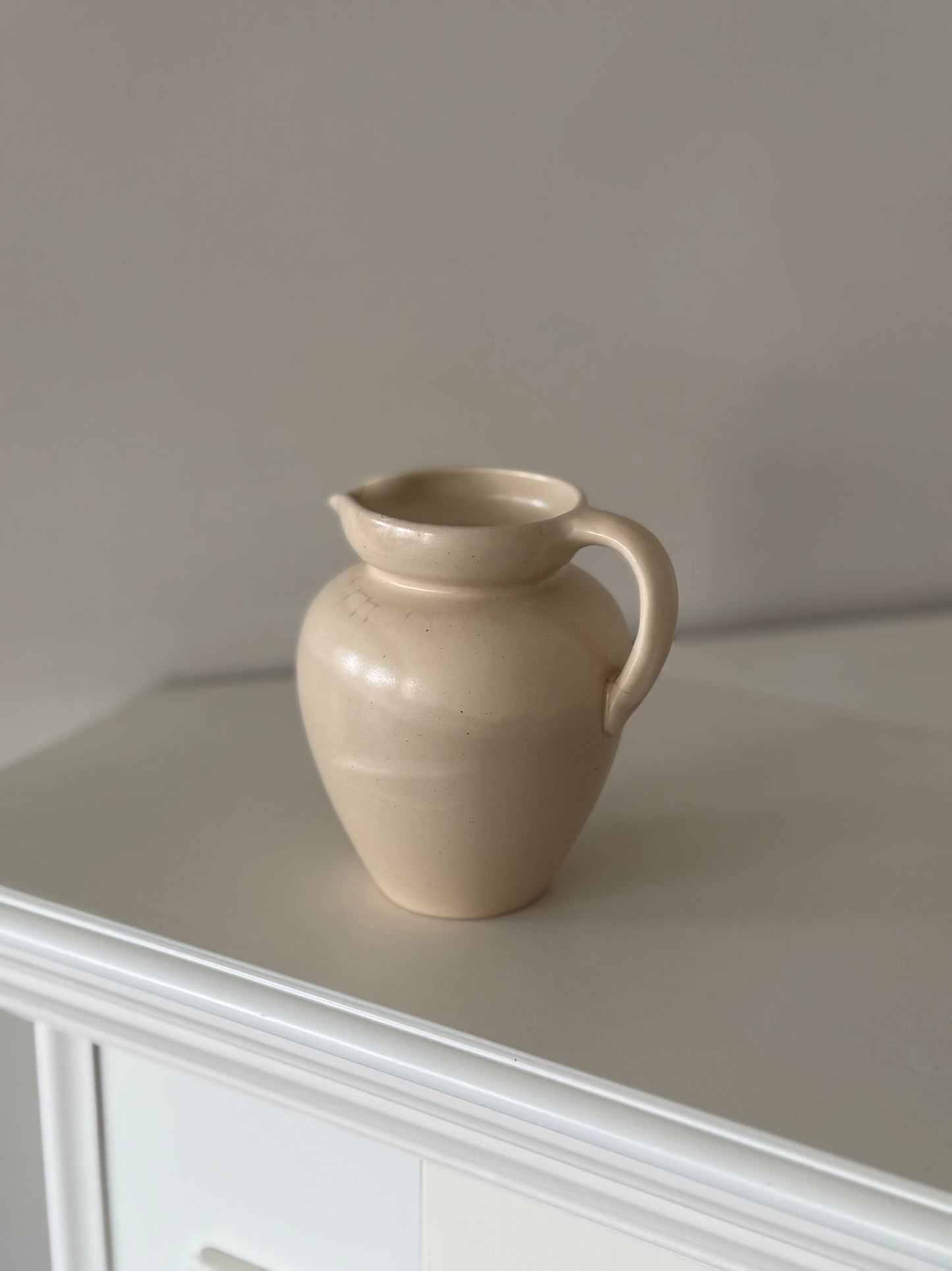 Vintage Cream Ceramic Pitcher