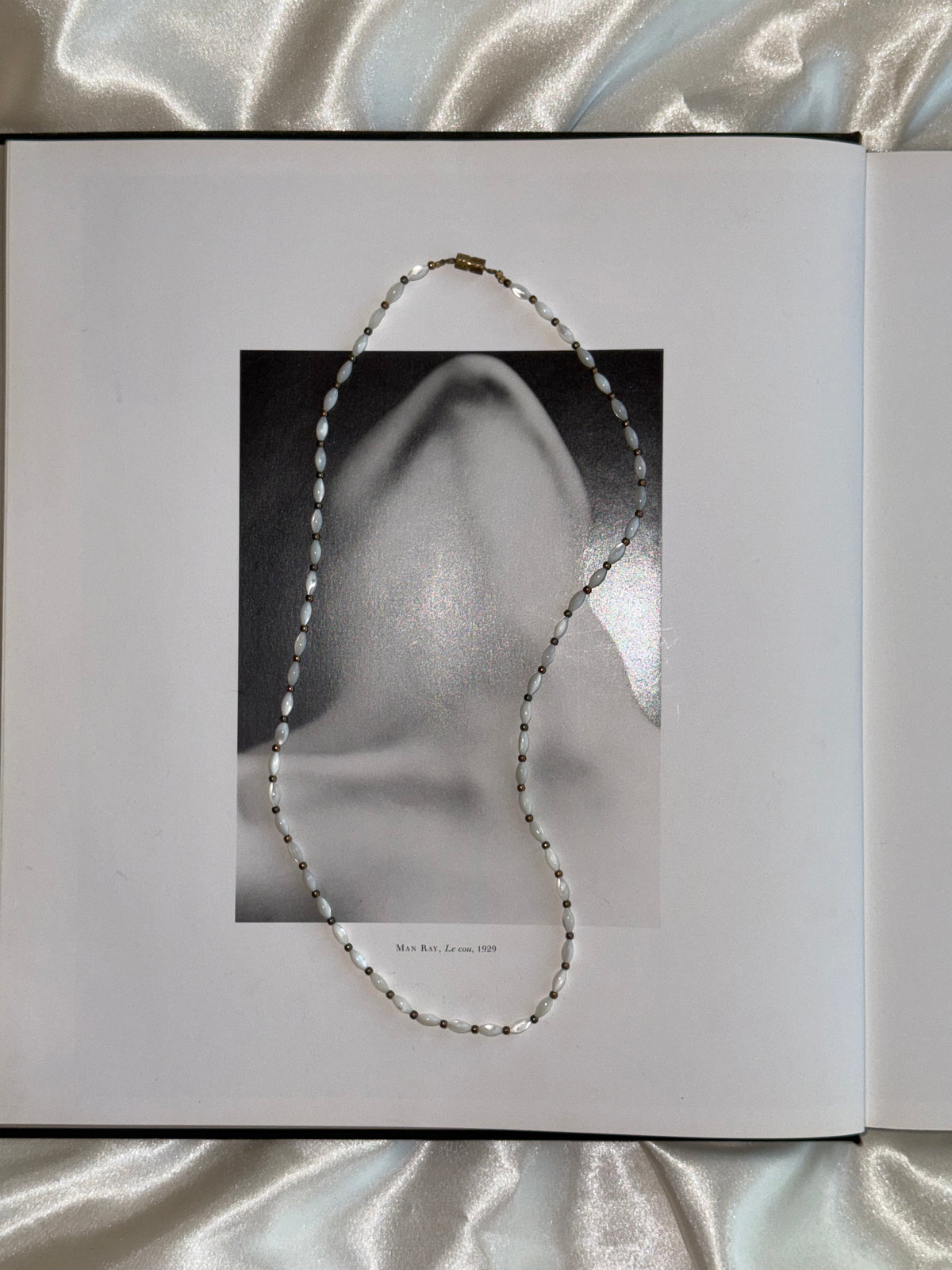 Vintage Mother-of-Pearl Beaded Necklace – 23”