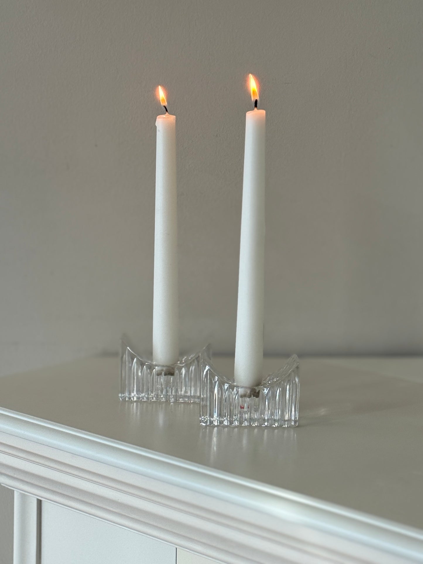 Vintage Mikasa Crystal Taper Candle Holders – Set of 2