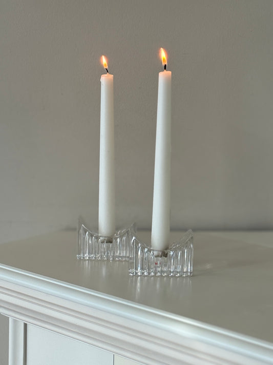 Vintage Mikasa Crystal Taper Candle Holders – Set of 2