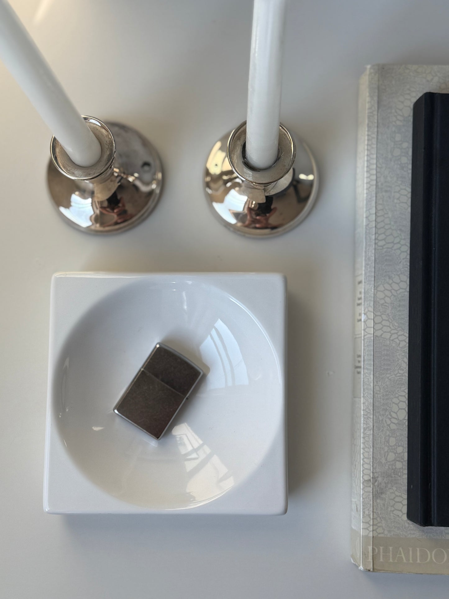 Minimalist White Ceramic Catchall Dish