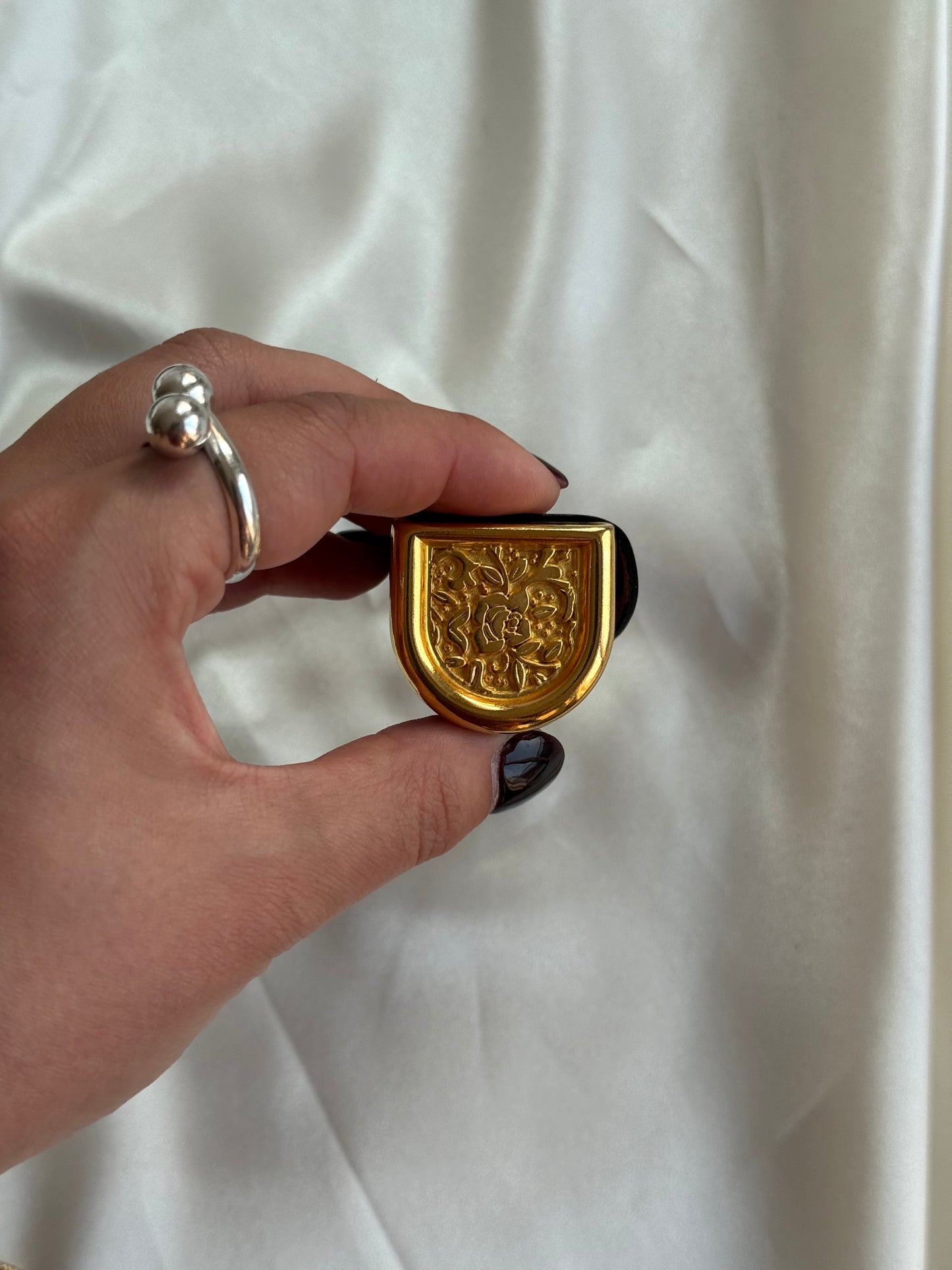 Vintage Italian Genuine Leather Lipstick Case with Mirror