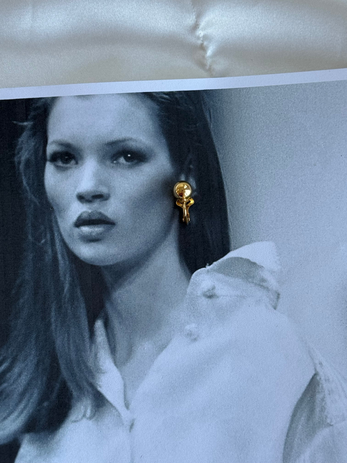 Mini Vintage Gold-Tone Ball Clip-On Earrings