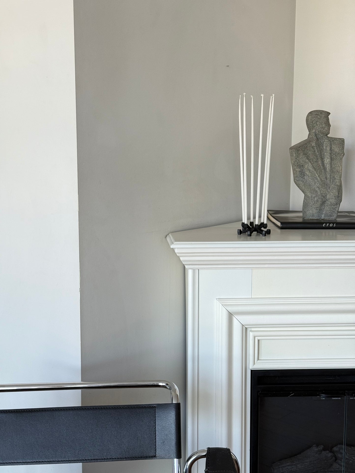 Vintage Mid Century Modern Iron Candle Holder — Candles Included