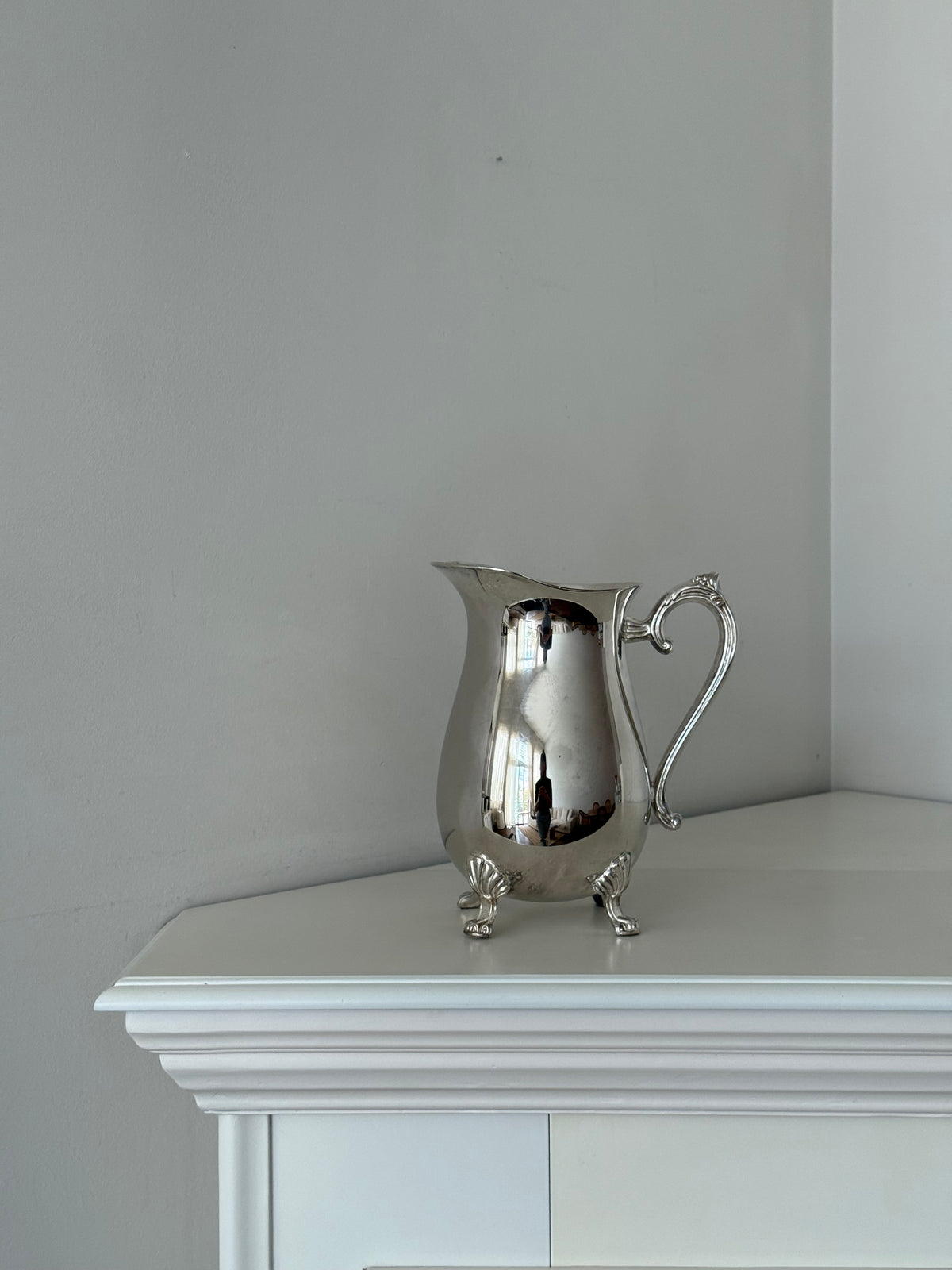 Vintage silver plated footed pitcher