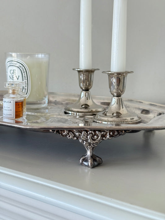 Pair of Vintage Silver Plated Candlesticks