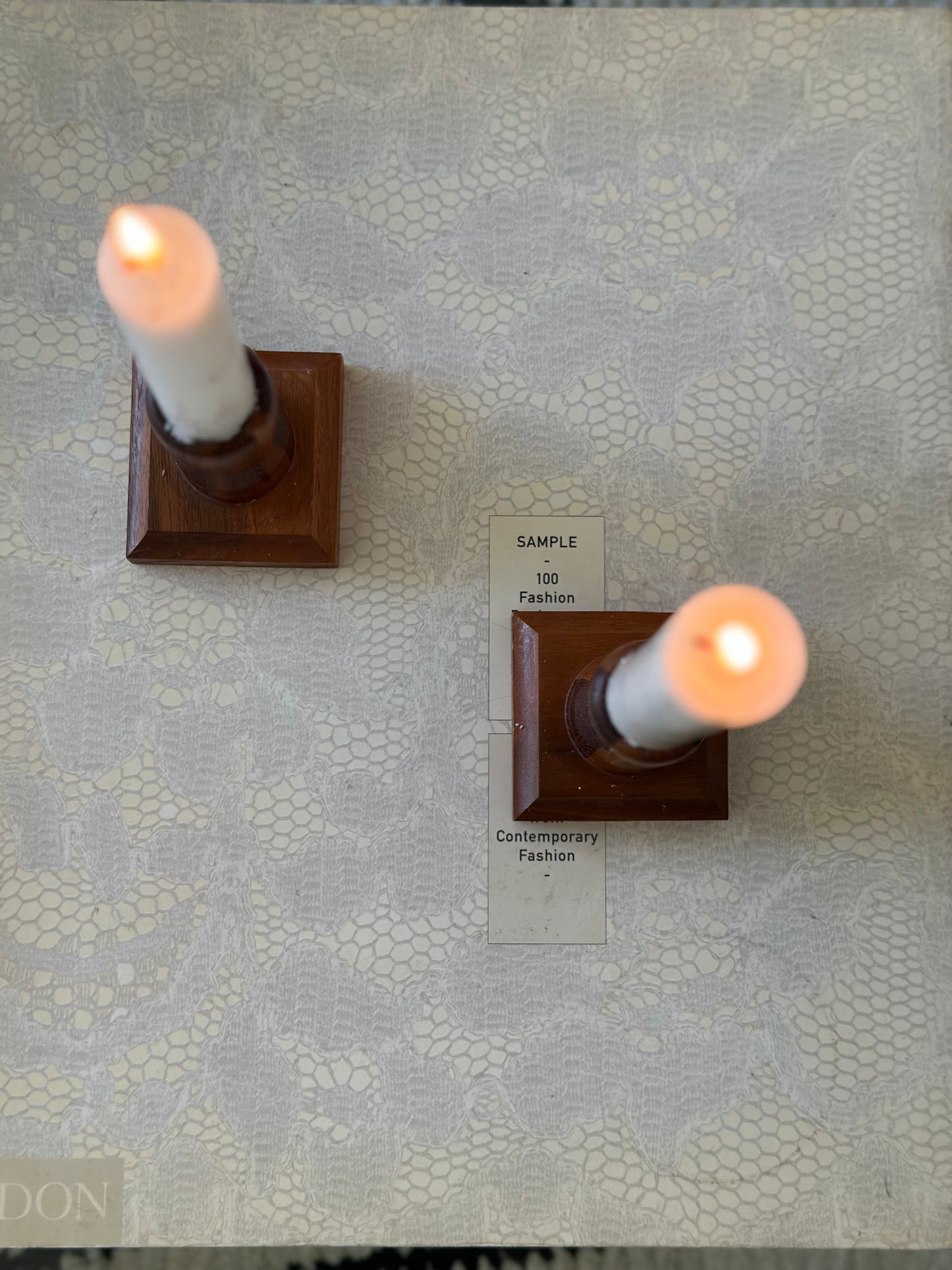 Two wooden candlesticks