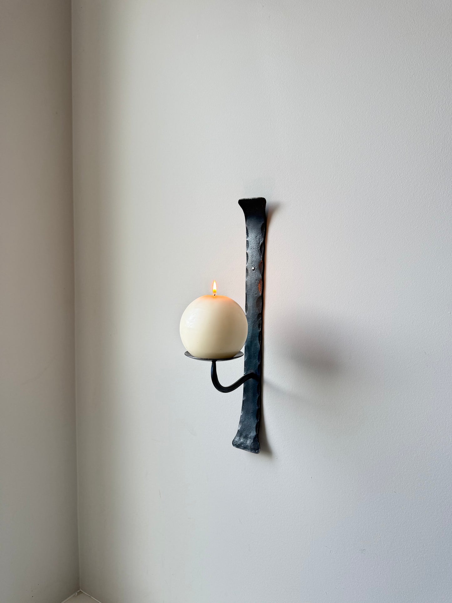 Hand-Forged Iron Wall Candle Holders – Set of 2