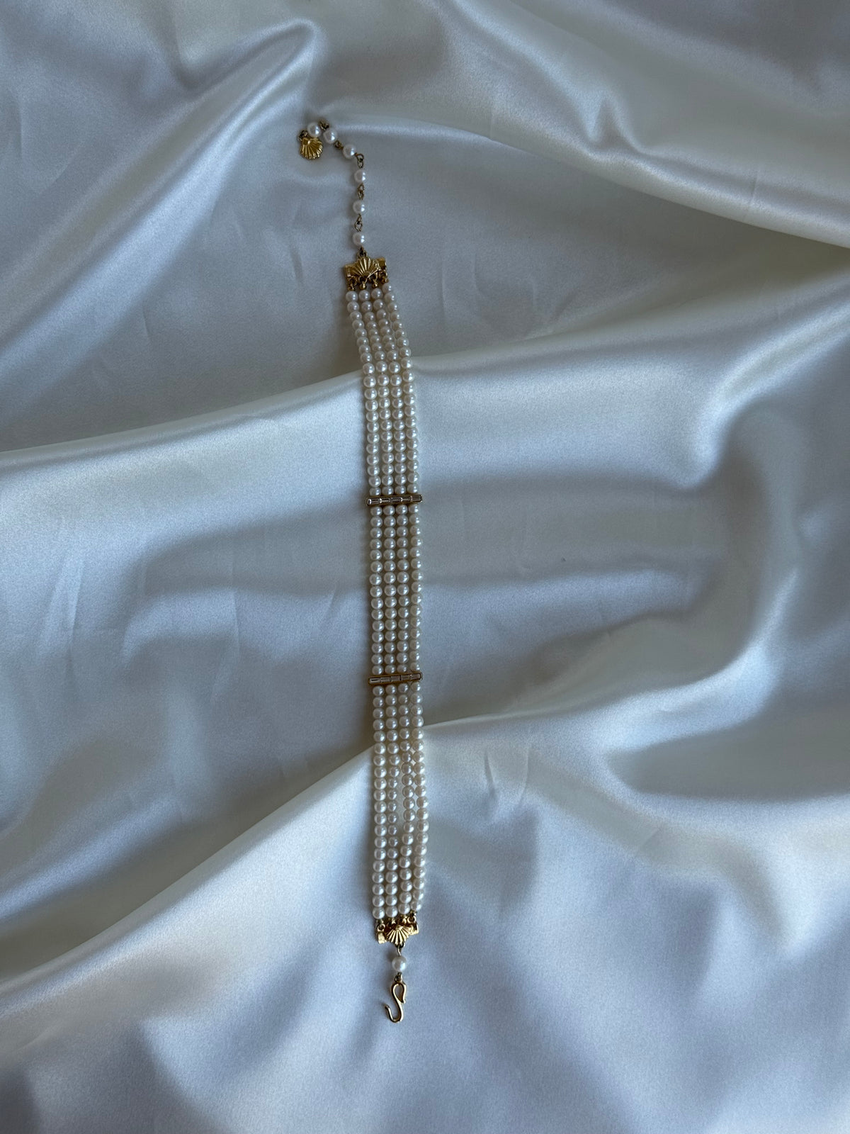 Vintage Multi-Strand Faux Pearl Choker Necklace