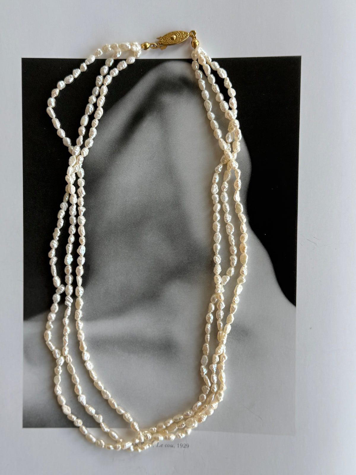 Vintage Triple-Strand Freshwater Pearl Necklace