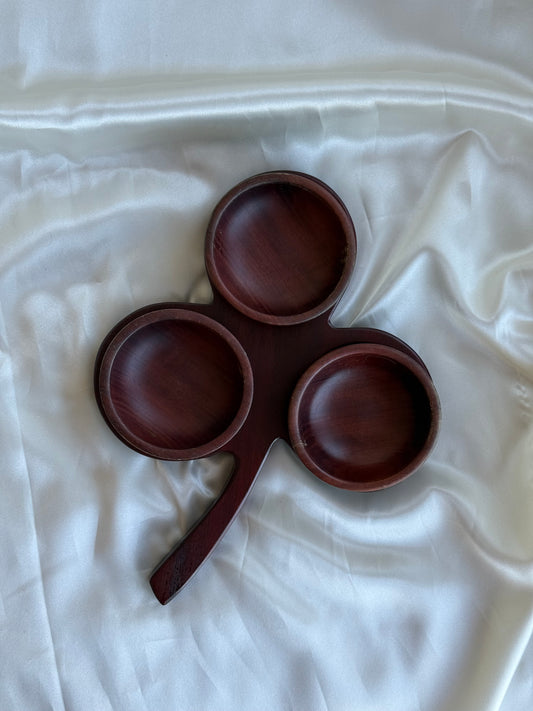 Vintage Wooden Clover Serving Set