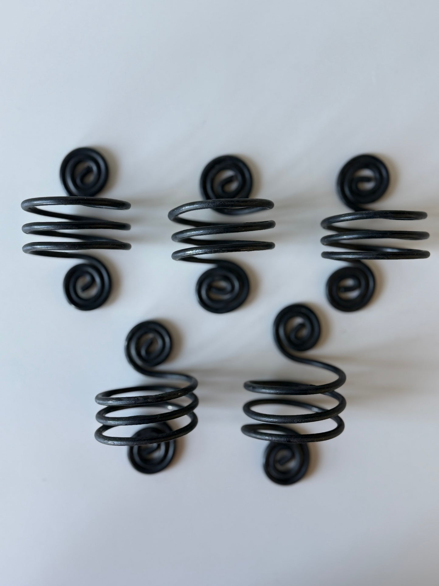 Set of 5 Black Wrought Iron Napkin Rings