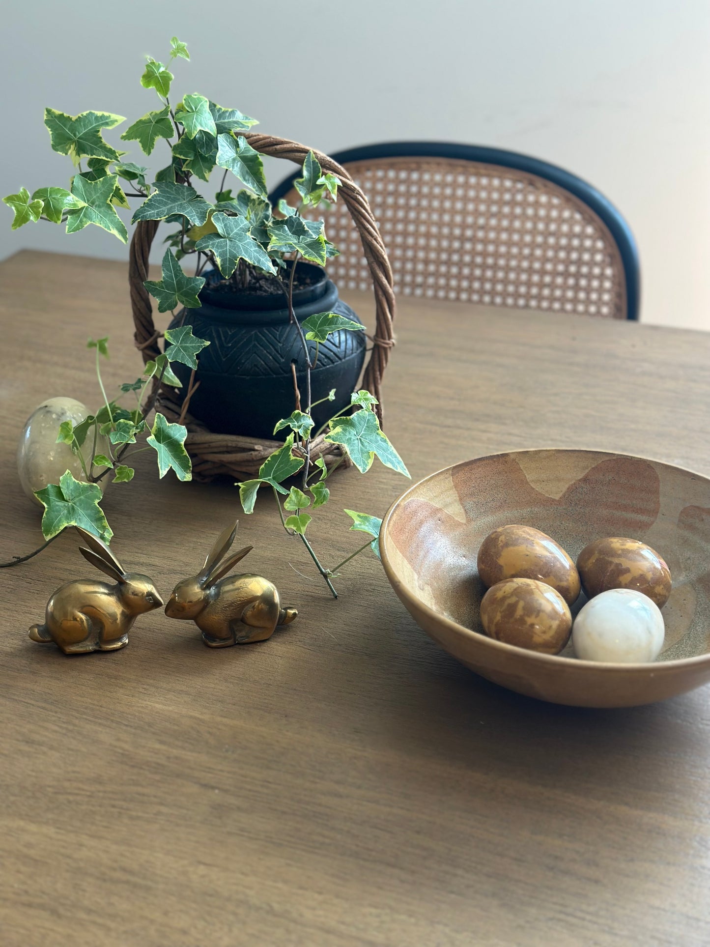 Three marble eggs