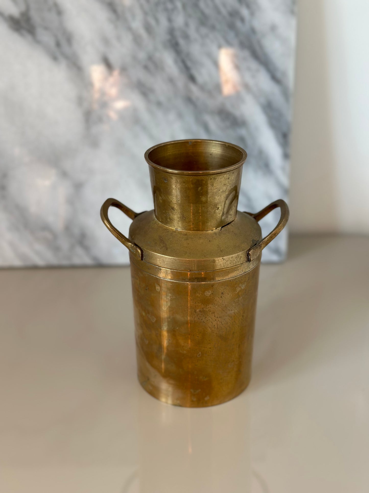 Vintage brass milk can