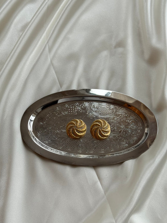 Small silver-plated oval tray