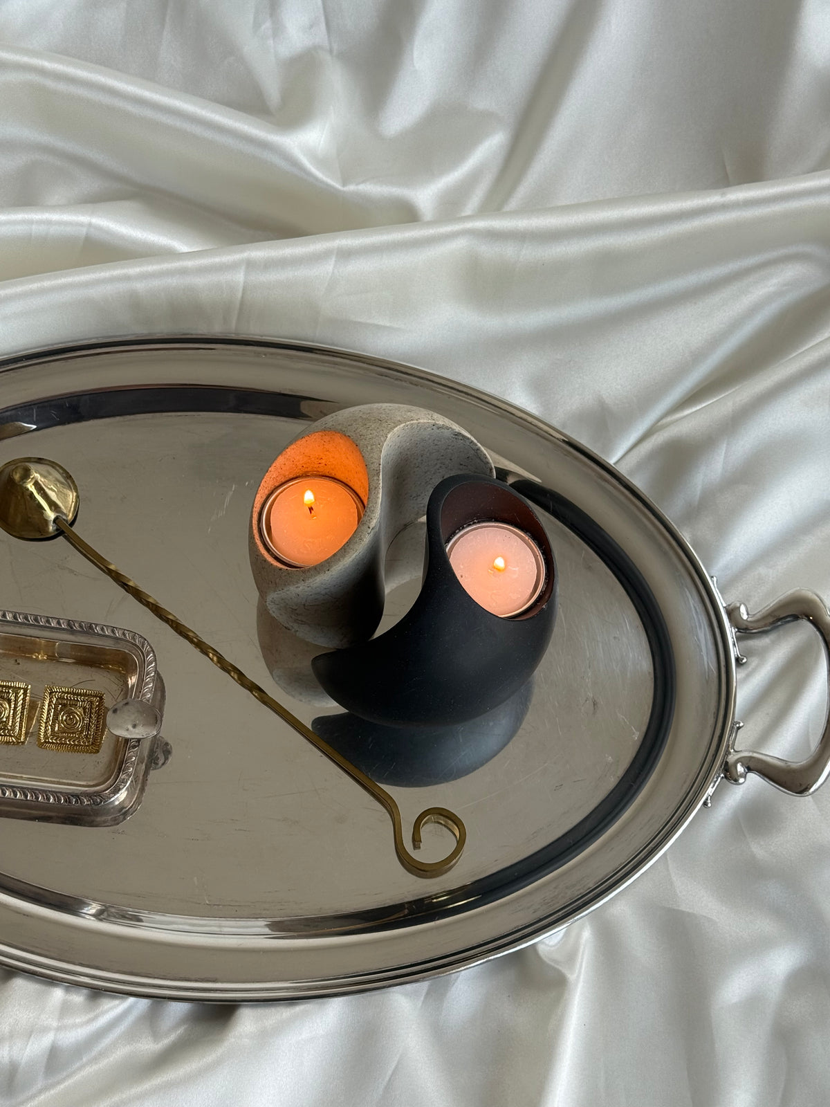 Vintage Yin Yang Double Tealight Candle Holder