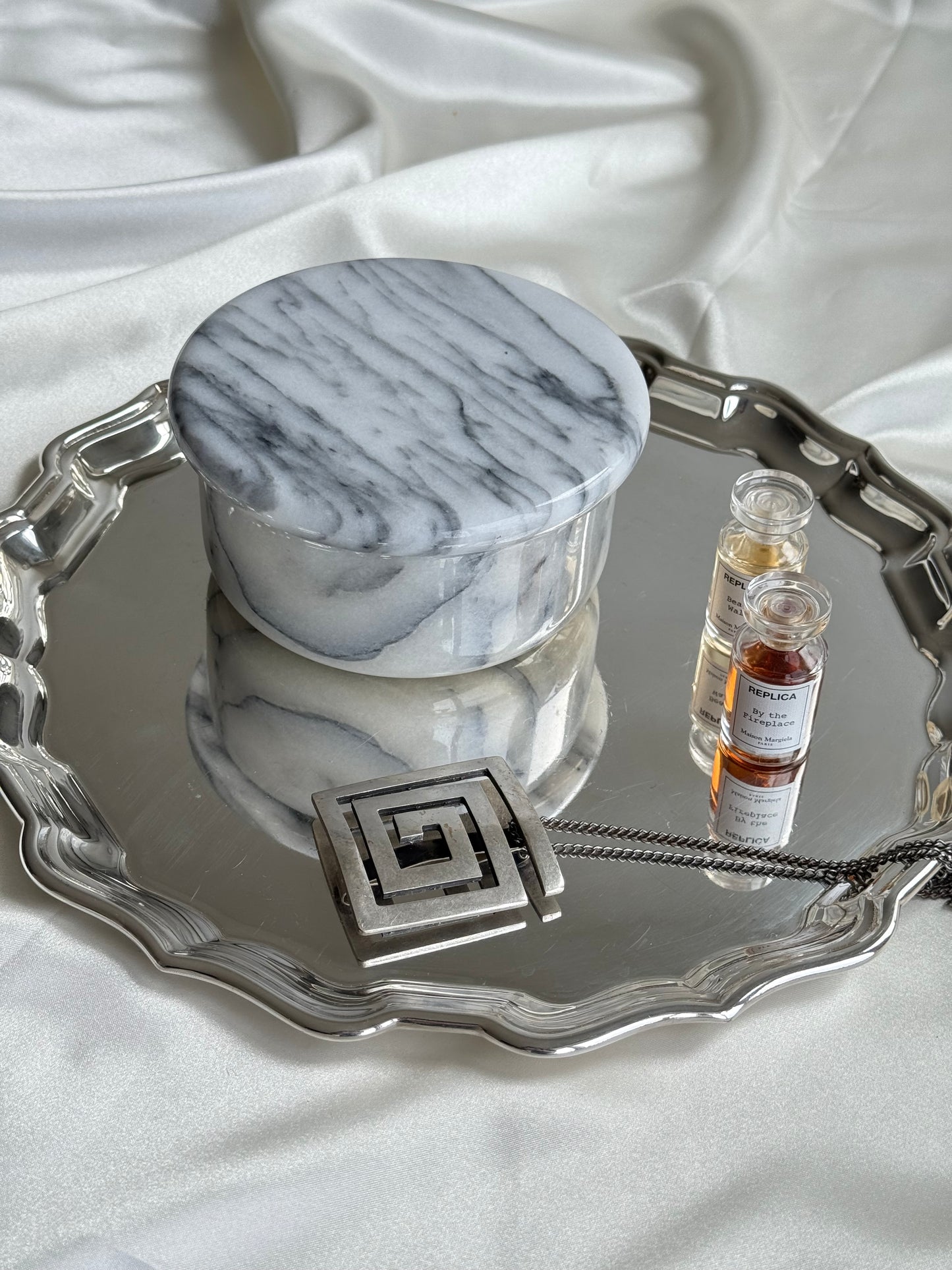 Vintage Marble Lidded Container