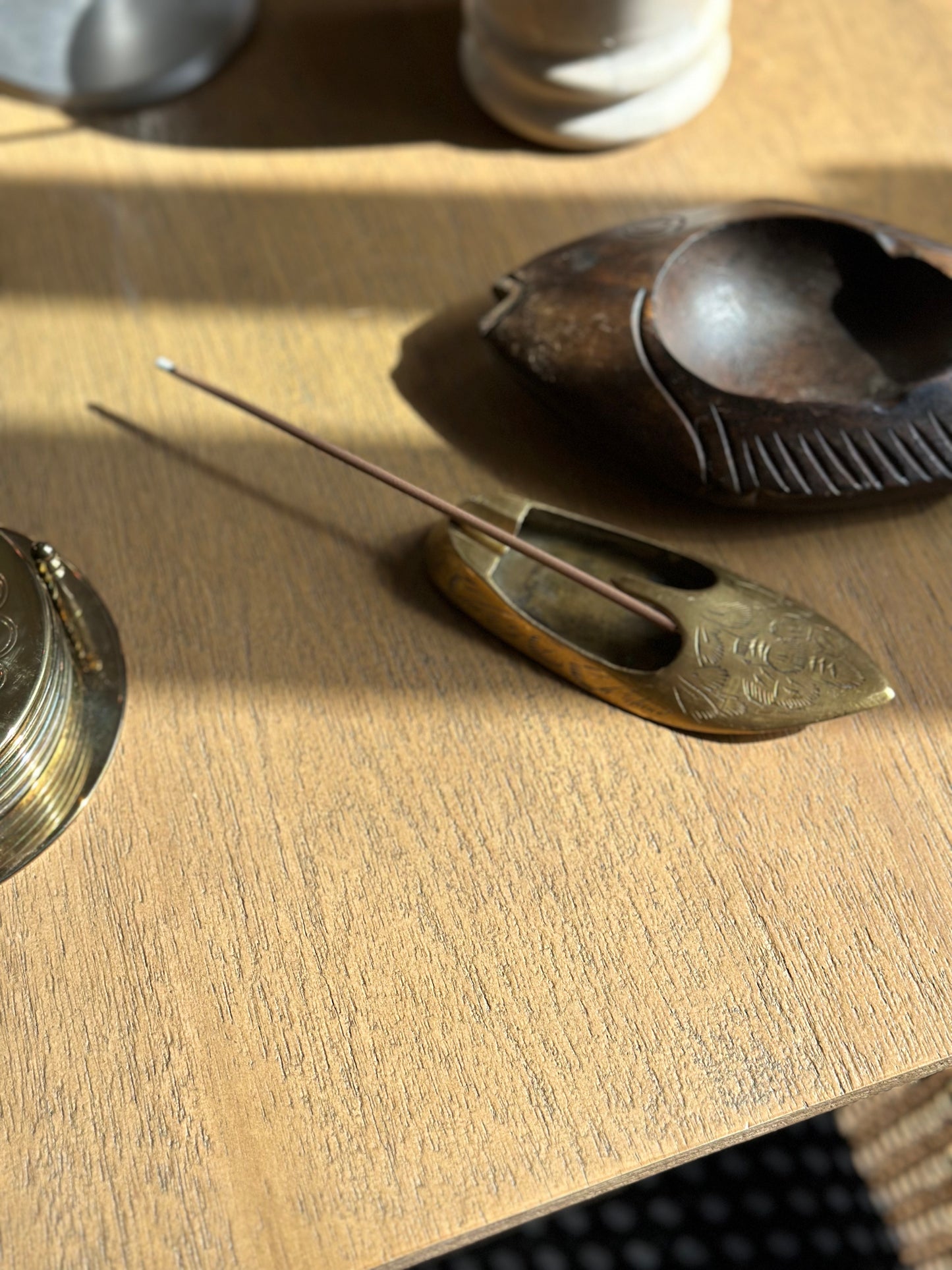 Vintage brass shoe ashtray