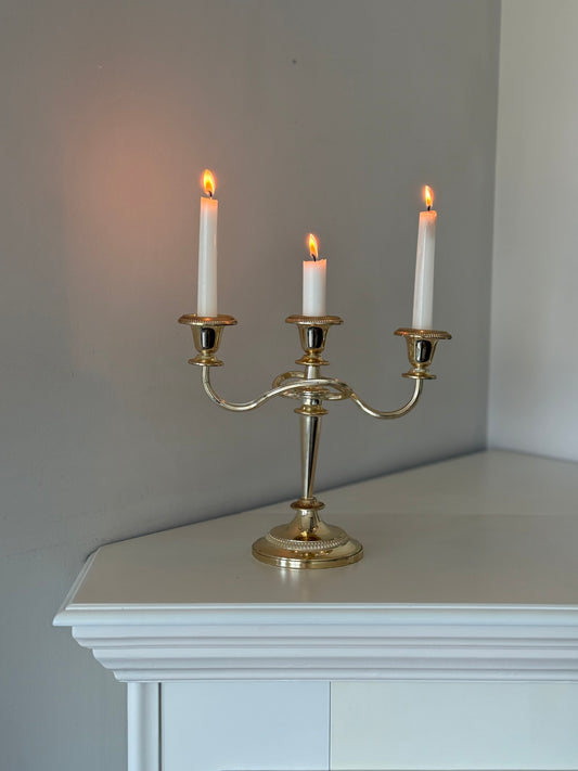 Vintage Silver Plated Three-Arm Candelabra