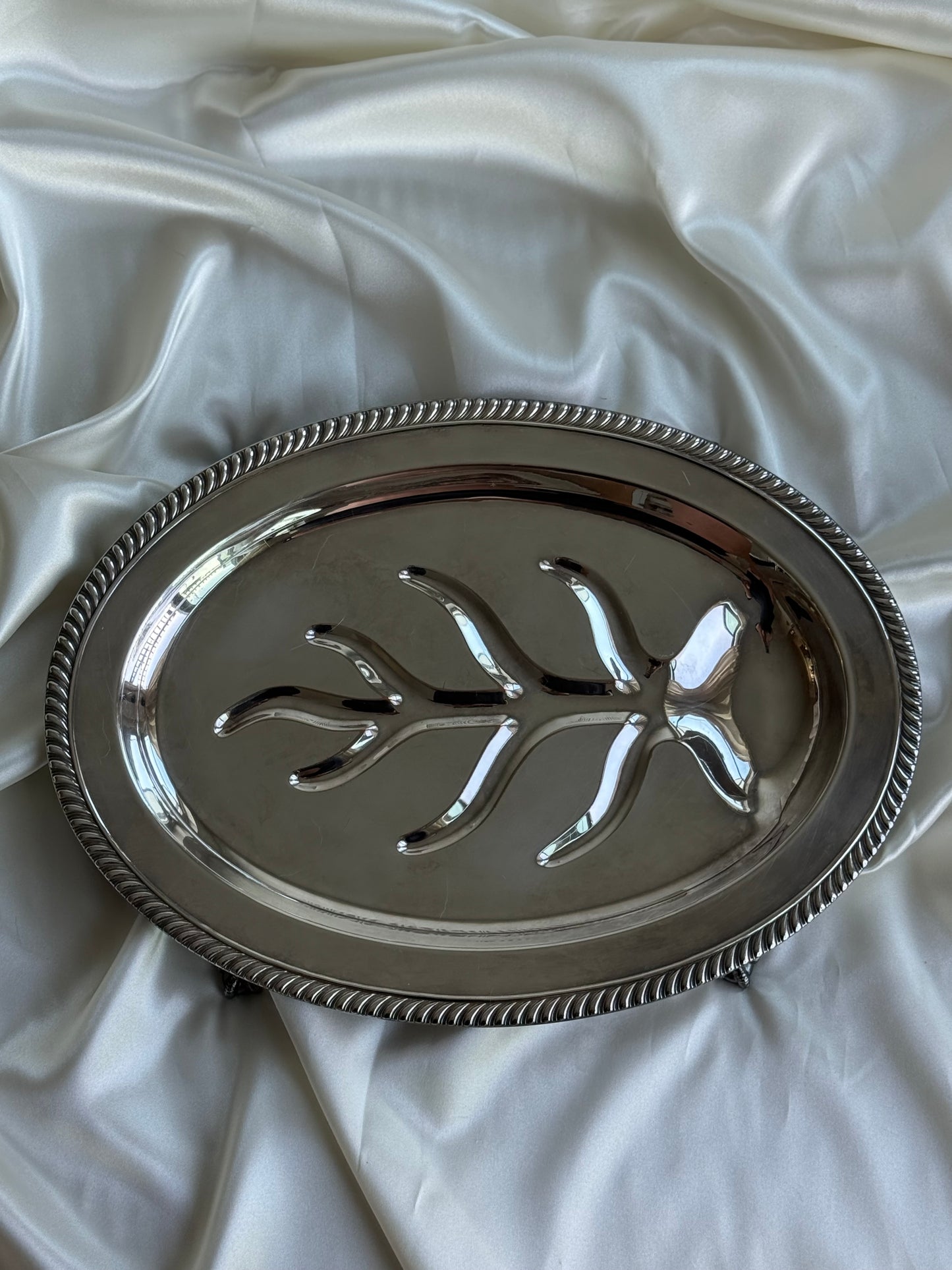 Vintage Viking Plate Silver-Plated Footed Tray