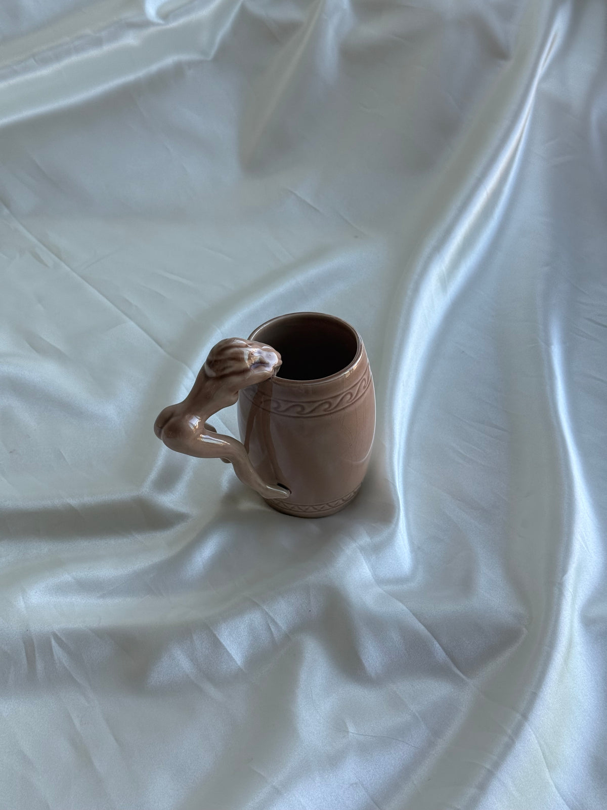 Vintage 1970s Japanese Nude Woman Ceramic Mug – Sculptural Figural Handle