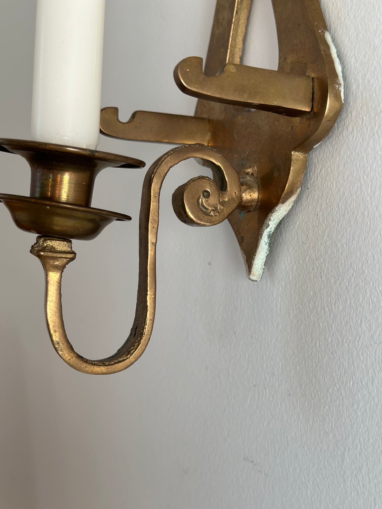 Vintage solid brass sconce