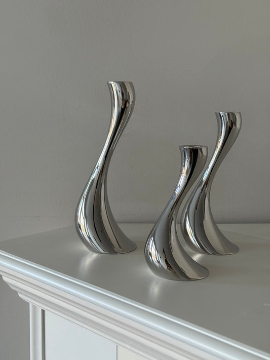 Georg Jensen Denmark – Cobra Candleholders (Set of 3)