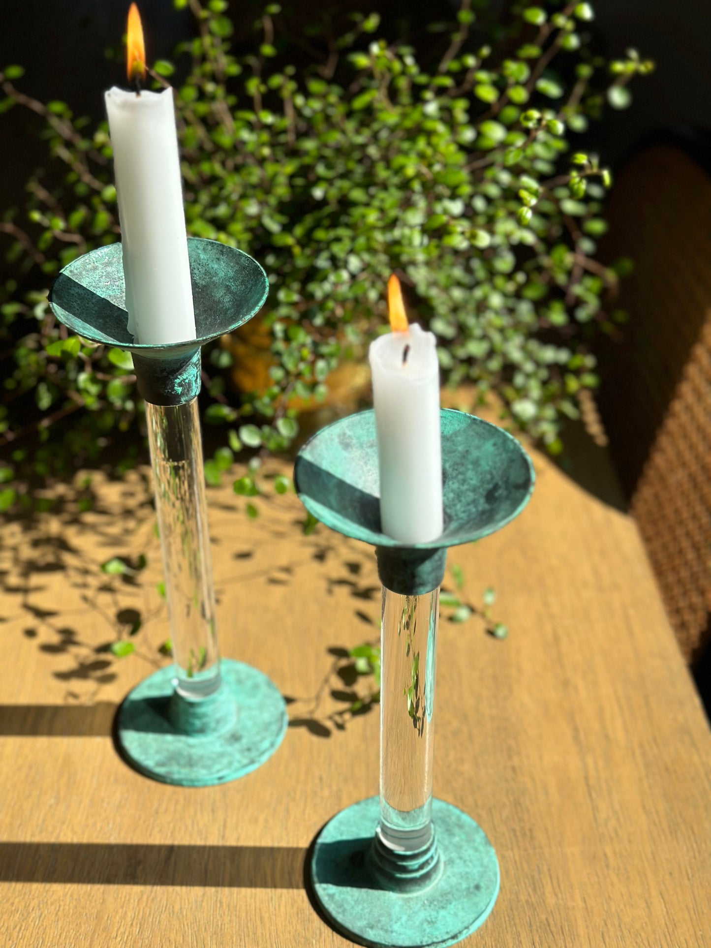 Vintage Lucite candleholders