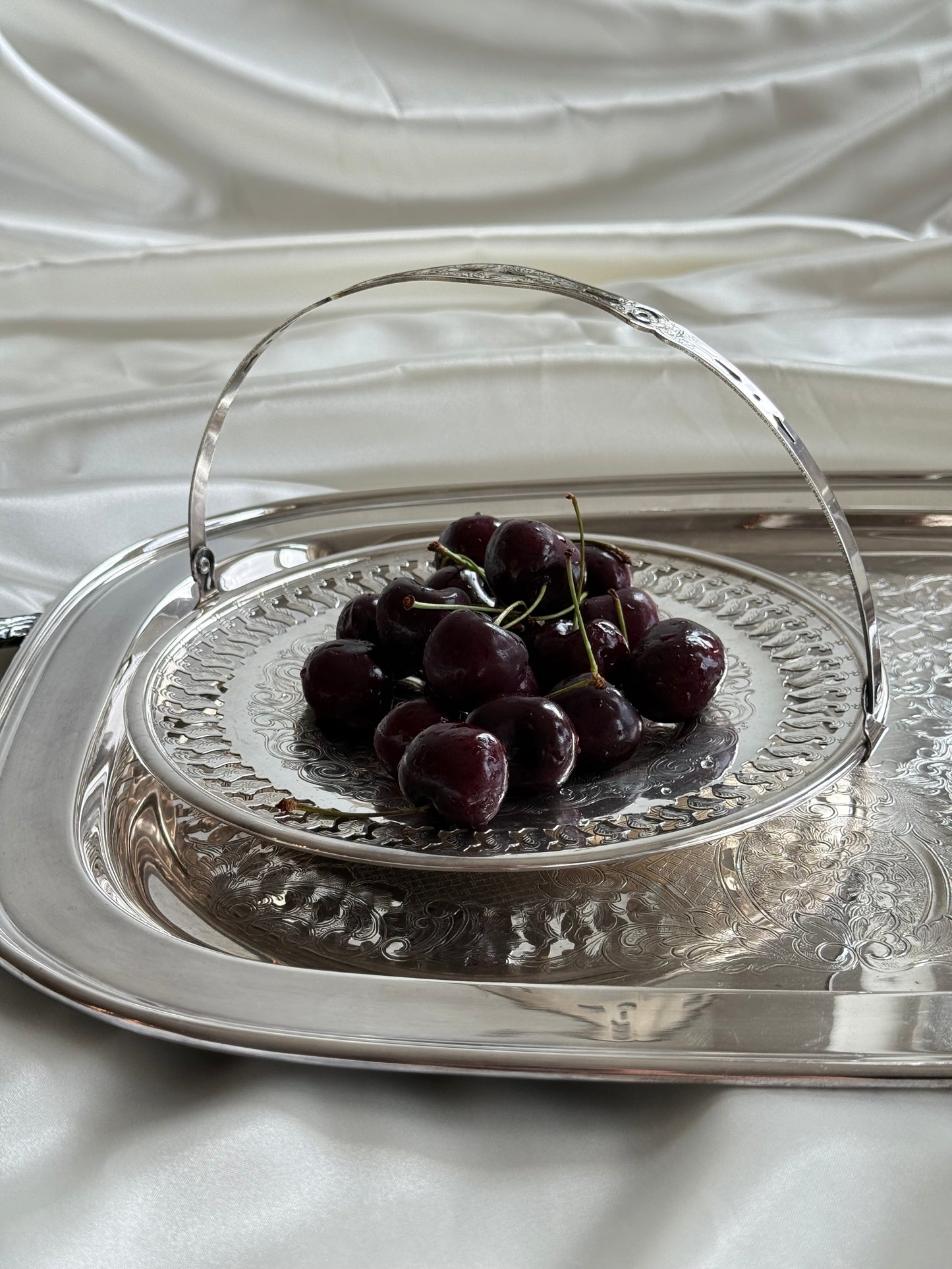 Vintage Viking Plate Silver-Plated Handled Basket