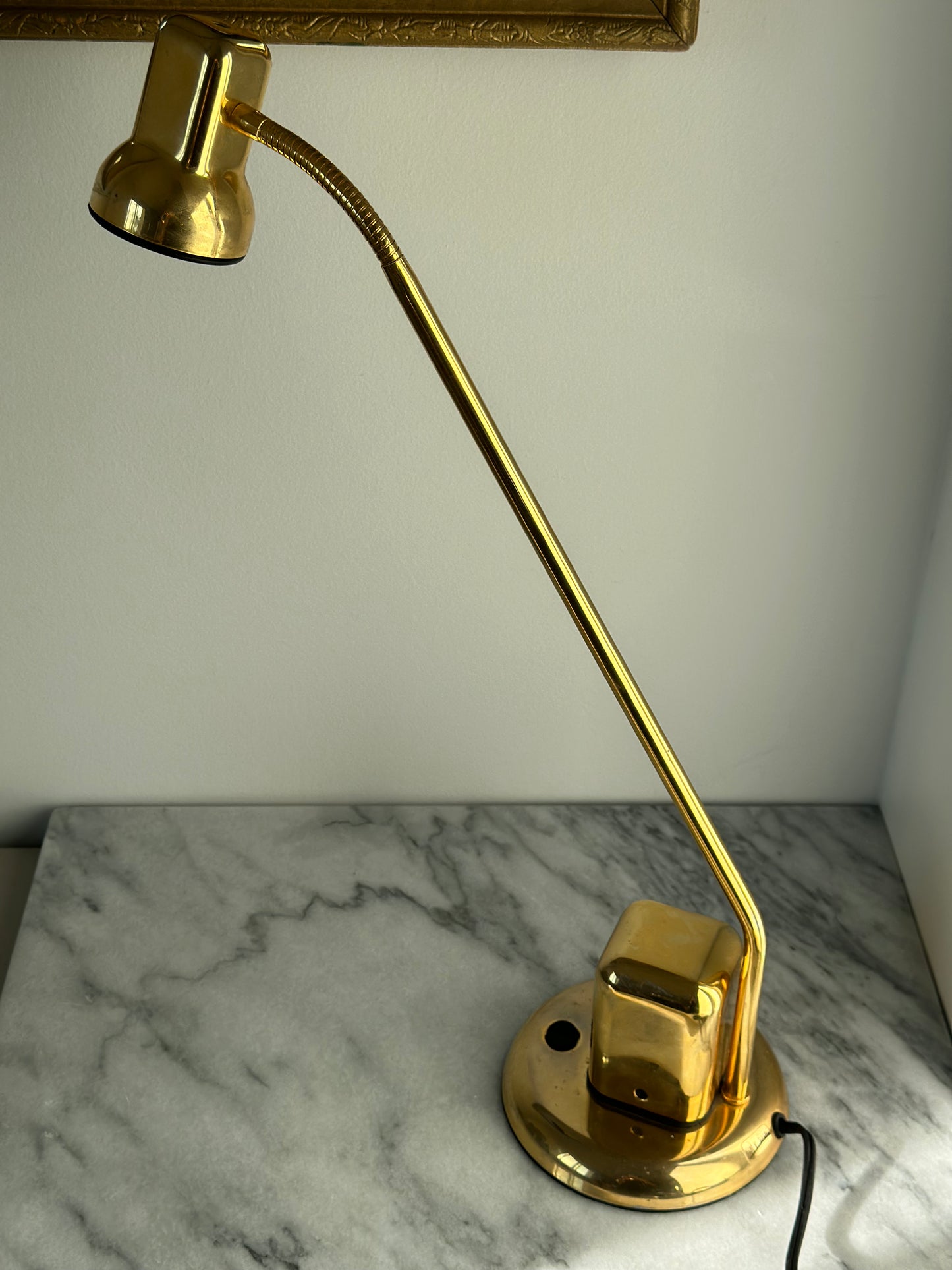 Gooseneck brass desk lamp