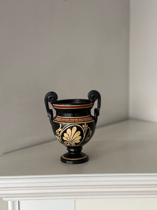 Vintage Greek Black-Figure Style Amphora Vase