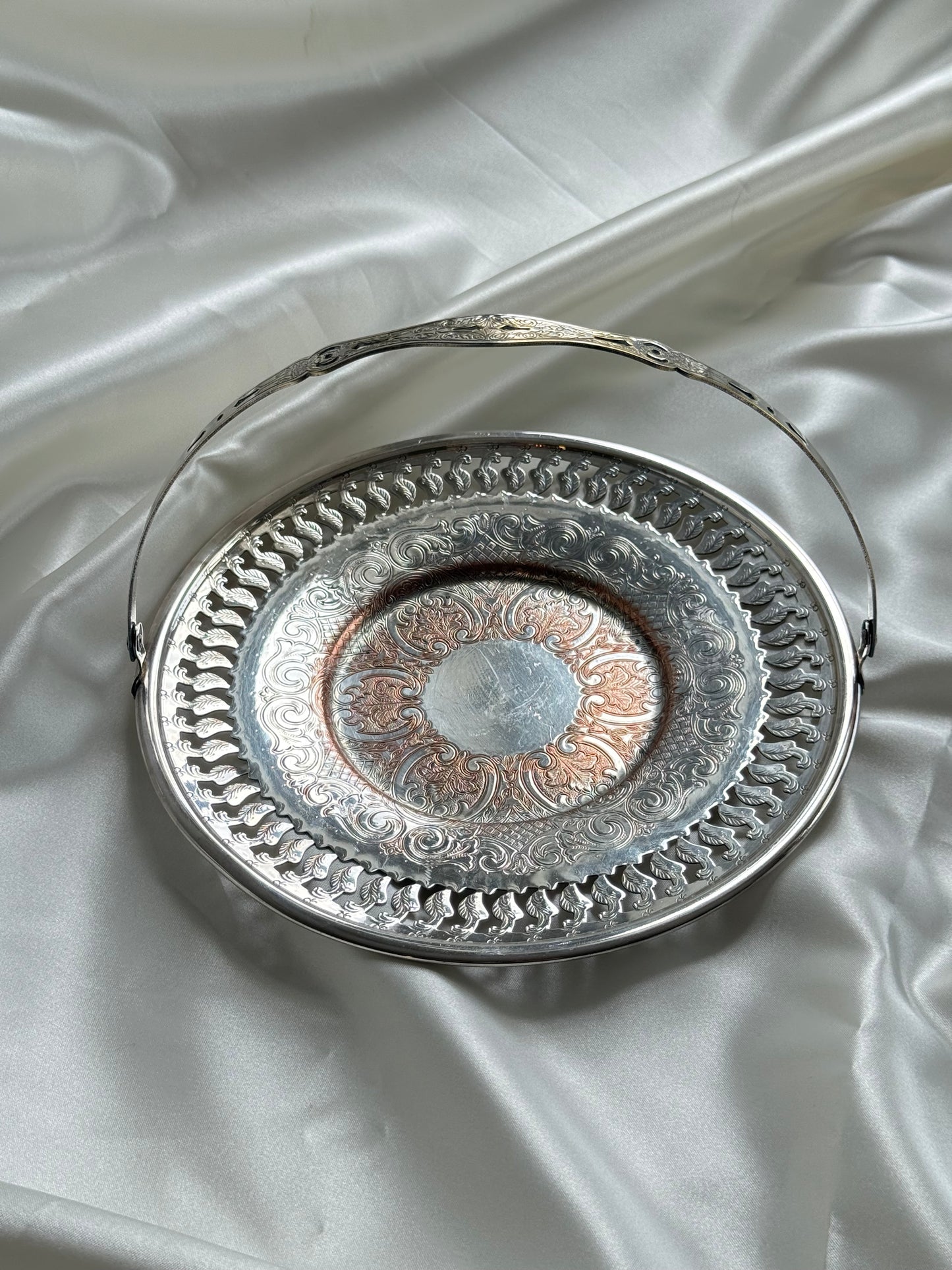 Vintage Viking Plate Silver-Plated Handled Basket